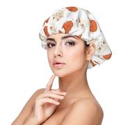 Cute Cats Cartoon Print Satin Silk Bonnet for Sleeping Women, Adjustable Double Layer Satin Hair Bonnet Night Sleep Cap for Curly Hair