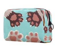 Cute Cats Claw Dogs Paw Hands Pattern Cosmetic Bag for Women, Travel Toiletries Bags Large Makeup Handy Pouch Organiser Bag with Zipper