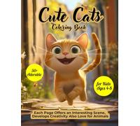 Cute Cats Coloring Book for Kids Ages 4-8: 50+ Adorable Kittens in Delightful and Funny Situations | Each Page Offers an Interesting Scene, Develops Creativity Also Love for Animals.