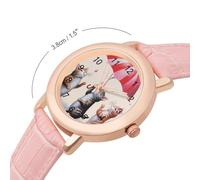Cute Cats Dancing with Umbrella Women's Custom Watch Fashion Soft Strap Wristwatches Gifts for Birthdays Valentine's Day