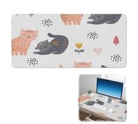 Cute Cats Desk Pad Non-Slip Keyboard and Mouse Mat with Smooth Surface Pu Leather Gaming Mouse Pad XXL 90X42 CM Gaming Mousemat Desk Decor Accessories Gift Mousepad for School Home Office Table