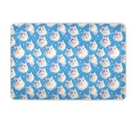 Cute Cats Face Blue Extra Large Resuable Changing Pad Covers Highly Absorbent Diaper Changing Pad Anti-Lip Bed Liners for Baby Boys Girls 52" L x 34" W