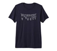 Cute Cats Hanging on a Clothes Line Funny Cat Premium T-Shirt