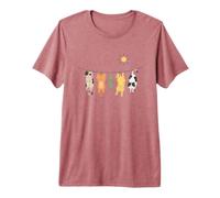 Cute Cats Hanging on a Clothes Line Funny Cat Premium T-Shirt