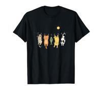 Cute Cats Hanging on a Clothes Line Funny Cat Value Graphic T-Shirt