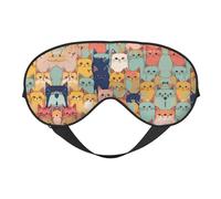Cute Cats in A Variety of Colors Print Eye Mask,Silk-Like Sleep Mask,Night Sleeping Mask for Men Women,for Sleep Relaxation