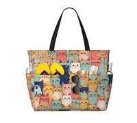 Cute Cats In A Variety Of Colors Print Large Capacity Travel Bag For Women Beach Tote Bags Duffle Bag,For Travel Gym Vacation
