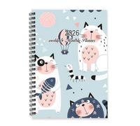 Cute Cats Journal 2026 A5 To Do List Notebook 2026 Daily Diary Mums Diary 2026-2027 Planner for Business Week To View Monthly Year Planner with Dotted Line Note Page Slim