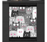 Cute Cats Kitty Dishwasher Magnetic Cover Kitchen Decor Animals Kitten Front Dishwasher Refrigerator Magnetic Cover Sticker Appliance Decorative Cover 23 x 26 Inches