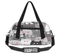 Cute Cats Kitty Kids Overnight Duffle Bags Boys Girls Teen Sports Gym Bag for Weekender Travel Gymnastics Dance Ballet