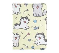 Cute Cats Leather Passport Holder Cover Wallet Waterproof Money Holder for Men Trip Must Haves Accessories