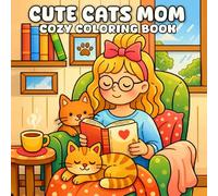 Cute Cats Mom: Cozy Coloring Book: Cute Coloring Book for Adults Featuring Mom Hygge Life with Cozy Cat Moments for Relaxation (Comfy Designs for Girls)