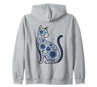 Cute Cats Mystical Gothic Floral Cat Lover Kitten Kittens Zip Hoodie