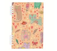 Cute Cats Notebook, Green and Brown Cats Notebooks A5, Lined Paper A5 Notebook Lined 120Pages/60Sheets, Workbooks for Writing, Notepads for Office, College Essentials Women Man