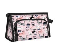 Cute Cats Pets Travel Makeup Bag for Women Men Kids Girls Boys Colorful Funny Cats Multipurpose Wash Pouch Bag Toiletry Cosmetic Toiletries Shower Bag Organizer