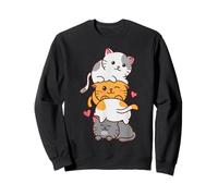 Cute Cats Pile Anime Kawaii Cats Owner Kitten Cat Parent Sweatshirt