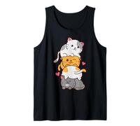 Cute Cats Pile Anime Kawaii Cats Owner Kitten Cat Parent Tank Top