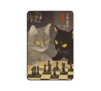 Cute Cats Playing Chess Retro Poster Metal Tin Sign Chic Art Retro Iron Painting Bar People Cave Cafe Family Garage Poster Wall Decoration 8x12inch(20x30cm)