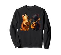 Cute Cats Playing Guitar Musician Music Sweatshirt