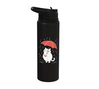 Cute Cats Raining Funny Umbrella Graphic Cat Kittens Stainless Steel Insulated Water Bottle