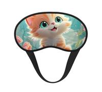 Cute Cats Sleep Mask for Side Sleeper Soft Breathable Sleeping Eye Mask Blackout Silk Eye Sleep Shade Cover with Elastic Strap Night Blindfold for Women Men Travel Nap