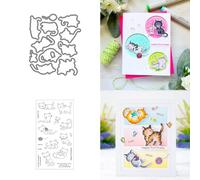 Cute Cats Stamp and Die Sets for Card Making, Clear Stamps and Cutting Dies Set for Paper Albums Crafts Decor
