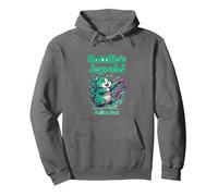 Cute Catzilla Cat Japanese Art Funny Cat Joyride Pullover Hoodie, Adult Unisex, Asphalt Grey, X-Large