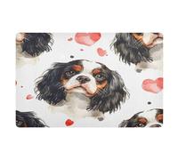 Cute Cavalier King Charles Dog Heart Doormat Front Door Mat, Non-Slip Dirt Trapper Mats for Entrance, Inside, Kitchen, 50x80 cm