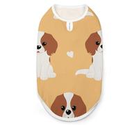 Cute Cavalier King Charles Spaniel Dog Fashion Pet Vest, Easy Wear Dog Clothes for Small Dogs Daily Walking XL