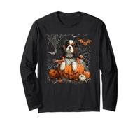 Cute Cavalier King Charles Spaniel Dog Halloween Pumpkin Long Sleeve T-Shirt