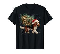 Cute Cavalier King Charles Spaniel Dog in a Christmas Tree T-Shirt