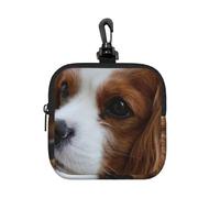 Cute Cavalier King Charles Spaniel, Square Zipper Storage Bag, Neoprene Coin Purse, Small Wallets, Change Pouch, Change Purse
