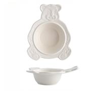 Cute Ceramic Bear-Shaped Dessert Fruit Cereal Salad Bowl Cake Snack Breakfast Plate Plates Dinner Household Bowls Bird's Nest Cream Salads Soups Pasta Snacks (White Bowl)