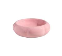 Cute Ceramic Cat Bowl, Dual-Purpose Food & Water Bowl, Anti-Overturning Double Layer Pet Bowl for Canned Food & Drinking(Pink)