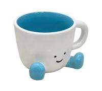 Cute Ceramic - Kitchen Drinkware, Funny Coffee Cup, Caramel Blue Orange Mug with Handle | Charming Hot Cocoa Latte Wine Drink Gift for Women Men Friend Family Office O