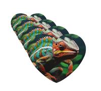 Cute Chameleon 4 Pcs Car Air Freshener Lavender Hanging Scented Cards Automotive Scented Hanging Sheets Heart Shape For Car Home Office Closet Bathroom