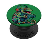 Cute Chameleon Video Game Controller Funny Gamer PopSockets Adhesive PopGrip
