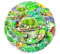 Cute Chameleon Vinyl Stickers, 50 PCS Waterproof Cartoon Reptile Decals for Laptops, Scrapbooking, Journals, Notebooks, Water Bottles, Suitcases, Phones & DIY Decor