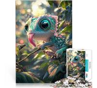Cute Chameleon with Big EyesJigsaws 1000 Pieces for teenagers Educational Family Game Wall Decoration Unique Birthday and Xmas Gifts 38x26cm