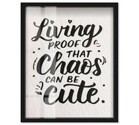 Cute Chaos Shadowbox Print Quotes Art Prints by Art Remedy, Black Frame, 20 x 24