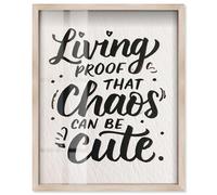 Cute Chaos Shadowbox Print Quotes Art Prints by Art Remedy, Blonde Frame, 24 x 30