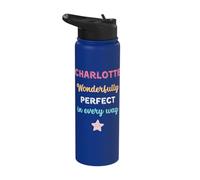 Cute Charlotte Personalised Wonderfully Perfect in Every Way Stainless Steel Insulated Water Bottle