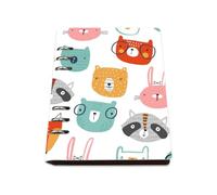 Cute Charming Animals Notebook A5, Pu Leather Notebooks A5, Lined Paper Diary Notebook 180Pages/90Sheets, Workbook for Meeting, Note Books for School, College Essentials Women Man