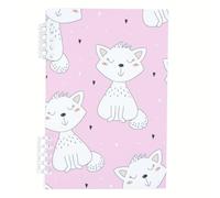 Cute Charming Foxes Notebook, White Foxes with Pink Touches Notebooks, Lined Paper Lined Notebook A5 120Pages/60Sheets, Exercise Books A5 for Man, Work Book for Writing, Journaling Supplies Women Man