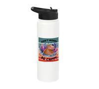 Cute Cheer Up Capybara Animal Don't Worry Cap Stainless Steel Insulated Water Bottle