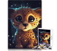 Cute Cheetah Cub Jigsaws 1000 Pieces for Teenagers Strategic Thinking Learning Game Ideal Meaningful Gift for Any Event Size 38x52cm