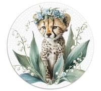 Cute Cheetah Rätsel Für Erwachsene |Tulip And Lily of The Valley Flower Crown| 1000pcs (67.5x67.5cm) Puzzles Lernspiele Home Decor Puzzles