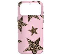 Cute Cheetah Spots Star Shapes Leopard Print Aesthetic Pink Case for iPhone 17 Pro Max
