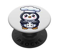 Cute Chef Penguin Funny Cooking Baking Animal Design PopSockets Adhesive PopGrip