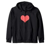 Cute Cherry Blossom Pink Vertical Stripe Pattern Minimalist Zip Hoodie